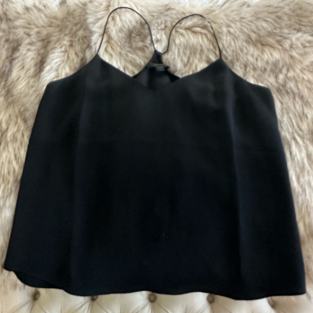 J Crew Black Silk Racerback Cami